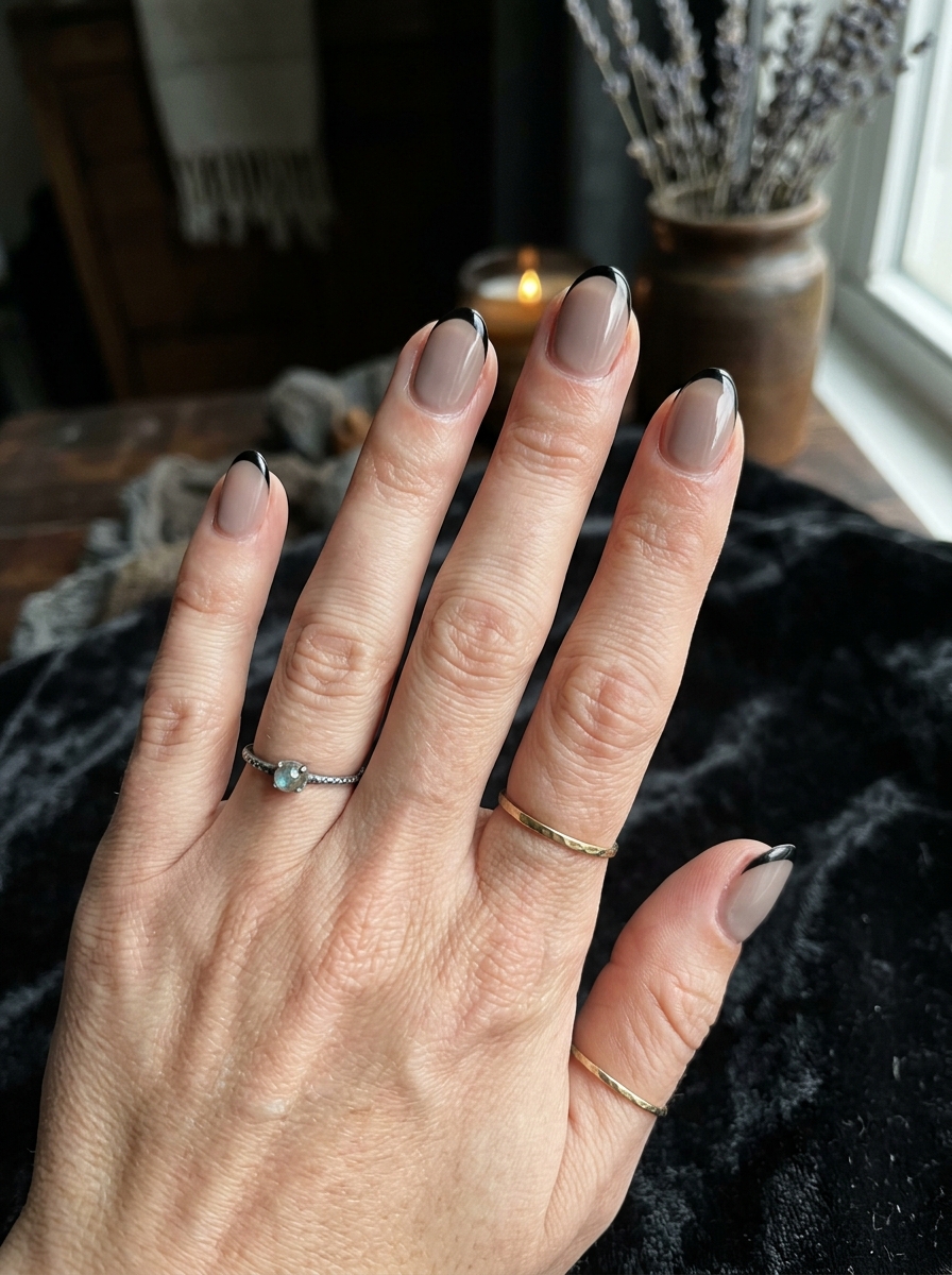 Black Witchy French Nails als Witchy Nails Inspiration 2026